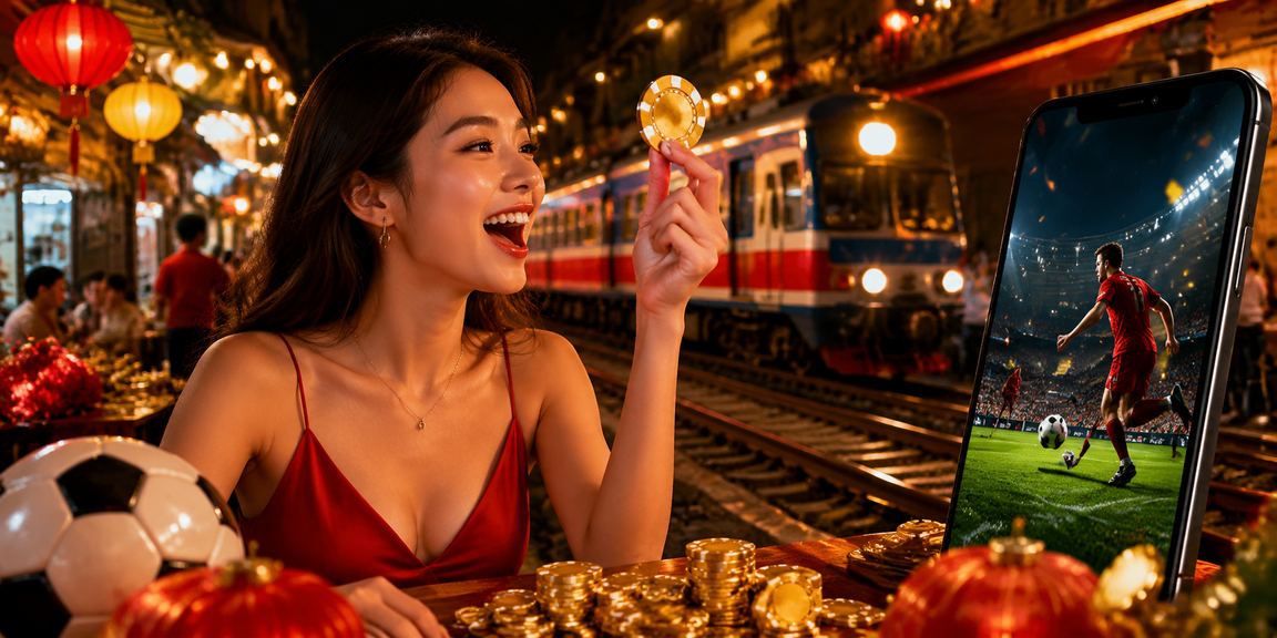 Người hâm mộ bóng đá theo dõi trận đấu tại chợ đêm Hà Nội với điện thoại trên tay